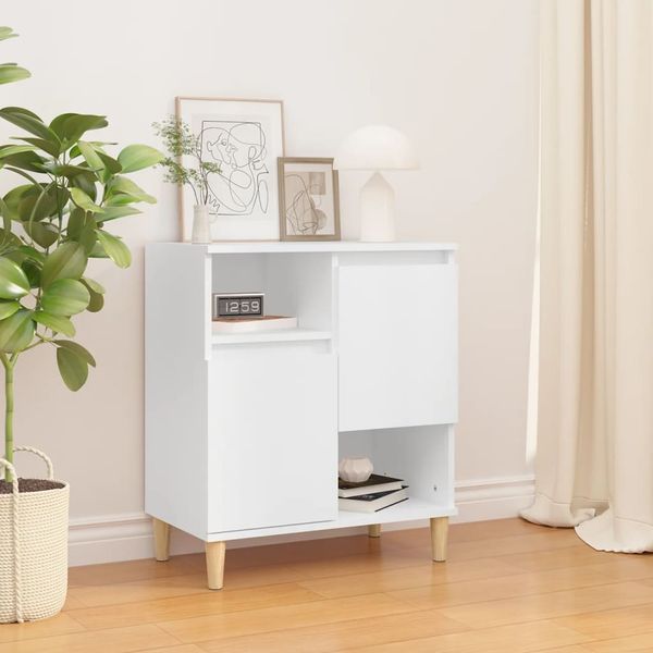 vidaXL Komoda biela 60x35x70 cm spracované drevo