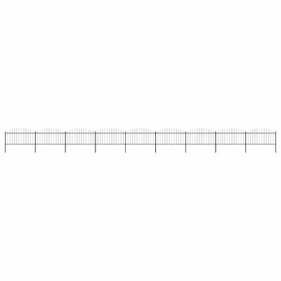 vidaXL Záhradný plot s vrchnou časťou z ocele 1506x150 cm čierny