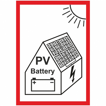 Nálepka "PV + batéria symbol na fotovoltaiku" A7 Nálepka "PV + baterie symbol na fotovoltaiku" A7