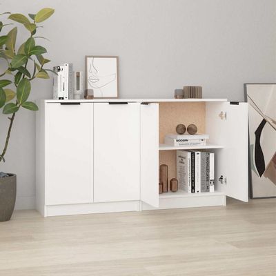 vidaXL Komody 2 ks biele 60x30x70 cm spracované drevo