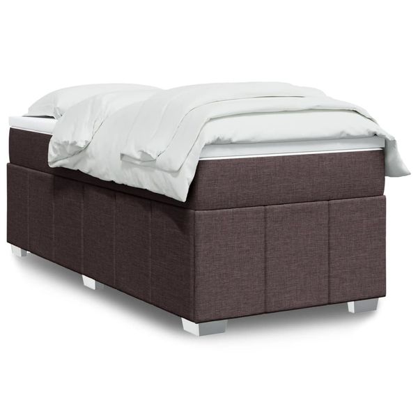 vidaXL Posteľný rám boxsping s matracom hnedý 90x200 cm látka