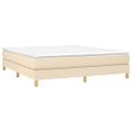 vidaXL Posteľný rám s boxspringom krémová 180x200 cm látka