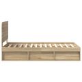 vidaXL Rám postele Sonoma dub 90 x 200 cm Masívne borovicové drevo