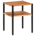 vidaXL Bočný stolík 35x35x45 cm masívne akáciové drevo agát a železo