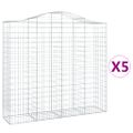 vidaXL Oblúkové gabiónové koše 5ks 200x50x180/200cm pozinkované železo
