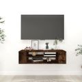 vidaXL Závesná TV skrinka dymový dub 100x30x26,5 cm spracované drevo