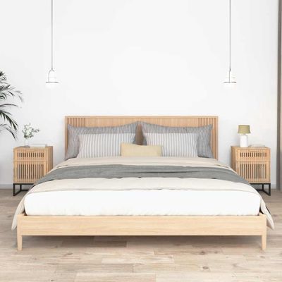 vidaXL Nočné stolíky 2ks čierne 40x30x55,5cm kompozitné drevo a železo