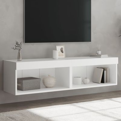 vidaXL TV skrinky s LED svetlami 2 ks biele 60x30x30 cm