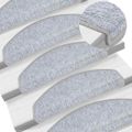 vidaXL Schodové rohože 30 ks 65x24x4 cm svetlosivé polkruhové veľké