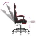vidaXL Otočná herná stolička s podnožkou čierna a vínová umelá koža
