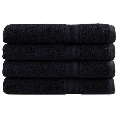 vidaXL Prémiové uteráky SOLUND 4 ks čierne 100x200cm 600 g/m2