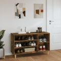 vidaXL Botník dymový dub 102x36x60 cm spracované drevo
