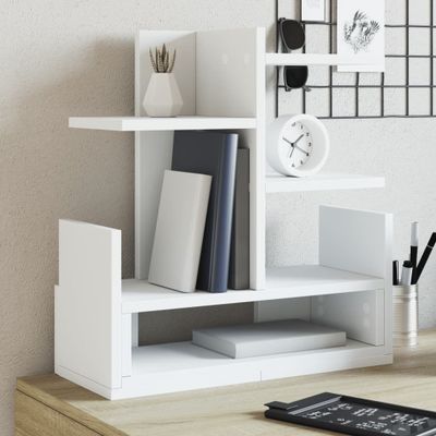 vidaXL Organizér na stôl, biely 49x20x52,5 cm, kompozitné drevo