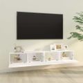 vidaXL Nástenné TV skrinky 2 ks biele 100x30x30 cm kompozitné drevo