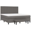 vidaXL Boxspring posteľ s matracom sivá 160x200 cm umelá koža