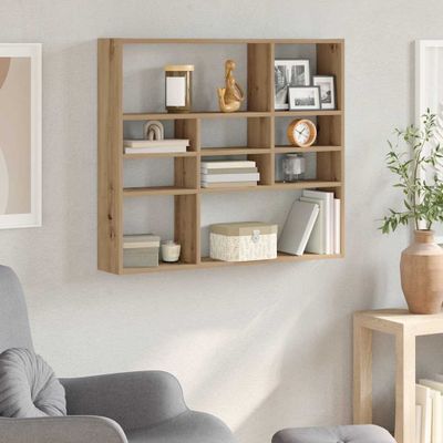 vidaXL Nástenná polička Artisan Dub 90x16x78 cm Drevo