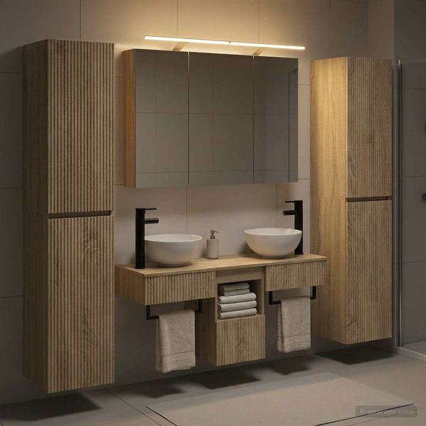 vidaXL Sada kúpeľňového nábytku 6 pcs Dub sonoma
