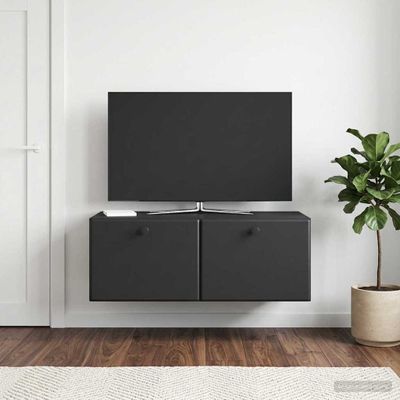 vidaXL Nástenná TV skrinka 78,5 x 41 x 30 cm Čierna Kompozitné drevo