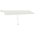 vidaXL Ručne zaťahovacia markíza s LED 600x350 cm krémová