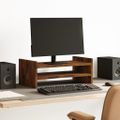 vidaXL Stojan na monitor dymový dub 50x27x20 cm kompozitné drevo