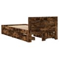 vidaXL Posteľný rám s čelom dymový dub 90x190 cm kompozitné drevo