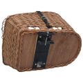 vidaXL Kôš na zadný nosič bicykla s krytom 55x31x36 cm, prírodná vŕba