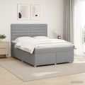 vidaXL Posteľ boxspring s matracom Svetlosivá 140 x 190 cm Látka