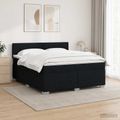 vidaXL Posteľ s boxspringom a matracom a LED Čierna 140 x 190 cm Látka