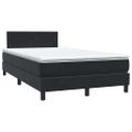vidaXL Posteľný rám boxspring s matracom a LED čierny 120x210 cm zamat
