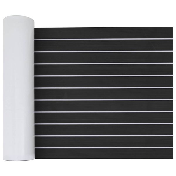 vidaXL Loďová podložka Pruhovaný Tmavo šedá a biela 240 x 60 cm EVA