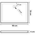 vidaXL Obdĺžniková sprchová vanička z ABS 70x90 cm