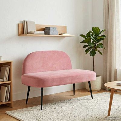 vidaXL čalúnená lavica so spätným opierkom Ružová 110 x 60 x 76 cm
