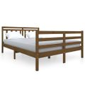 vidaXL Posteľný rám medový 135x190 cm dvojlôžko masívne drevo