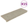 vidaXL Samolepiace nášľapy na schody, sisalový vzhľad 15 ks 65x21x4 cm svetlozelené