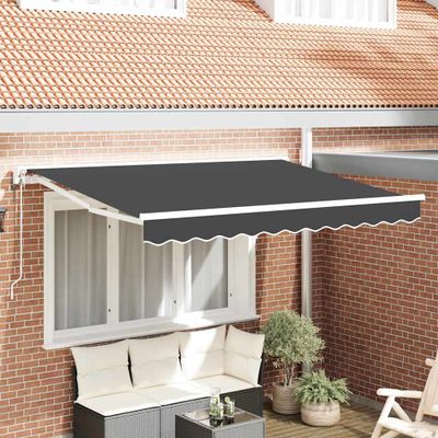 vidaXL Rám markízy Antracit 250 x 200 cm Polyester s PU povrchom