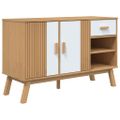 vidaXL Komoda OLDEN, bielo hnedá 114x43x73,5 cm, borovicový masív