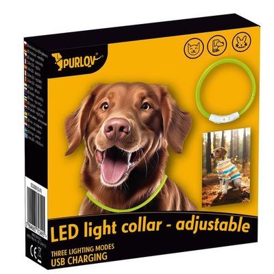 Svietiaci obojok pre psov LED Purlov 24200, regulovateľný, nabíjací USB-C Svíticí obojek pro psy LED Purlov 24200, regulovatelný, nabíjecí USB-C