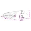 vidaXL Fóliovník s oceľovým rámom biely 120 m² 20x6x2,85 m
