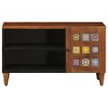 vidaXL TV skrinka s dverami Orech 80 x 33 x 46 cm Masívne mango drevo