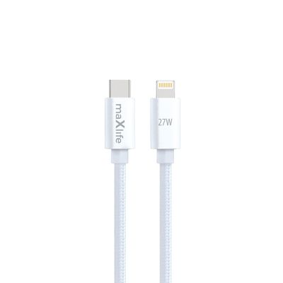 Maxlife kábel MXUC-12 USB-C - Lightning 2,0 m 27W biely