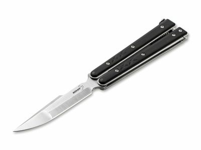Böker Plus 06EX004 BALISONG TACTICAL SMALL malý taktický motýlikový nôž 8,8 cm, čierna, G10