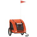 vidaXL Cyklovozík pre zvieratá, oranžový, oxfordská látka, železo
