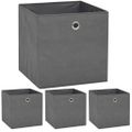 vidaXL Úložné boxy, 4 ks, netkaná textília, 32x32x32 cm, sivé