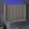 vidaXL Čelo postele krémové 93x16x118/128 cm umelá koža