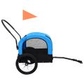 vidaXL Vozík pre domáce zvieratá na bicykel/beh 2-v-1, modro čierny