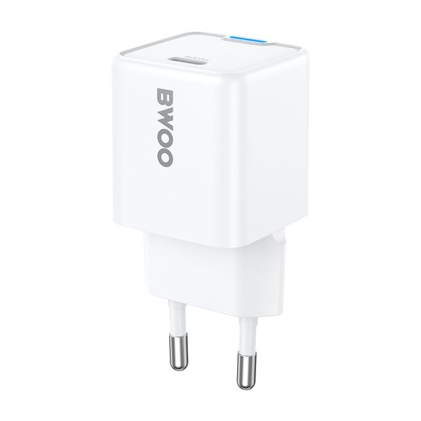 BWOO GaN PD wall charger 30W 1x USB-C port 1A white