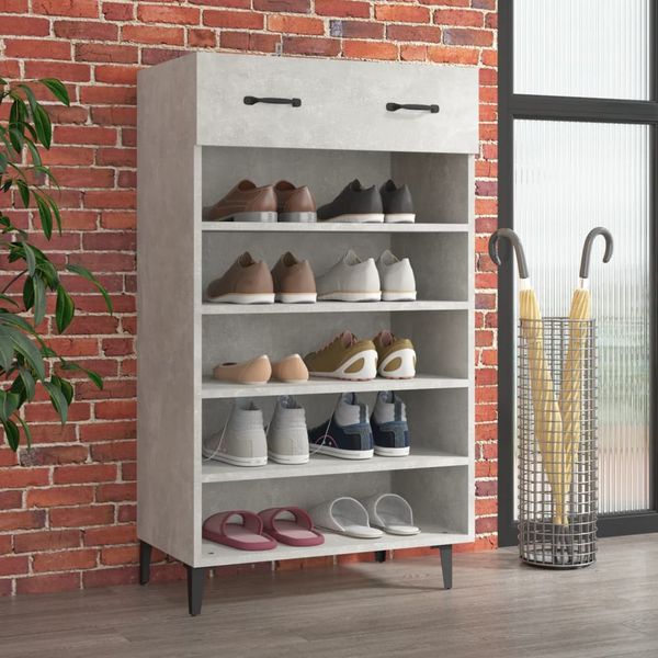 vidaXL Botník betónovo sivý 60x35x105 cm spracované drevo