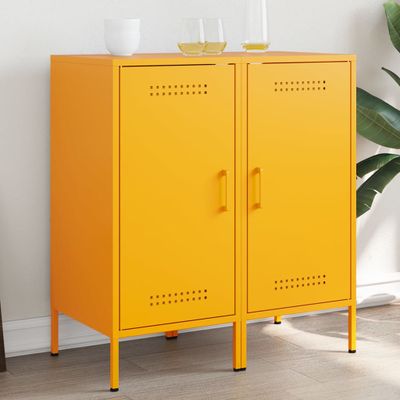 vidaXL Komoda horčicovožltá 36x39x79 cm oceľ valcovaná za studena