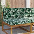vidaXL Vankúš na vonkajšiu pohovku Polyester Vzor s listami 80 x 80 cm