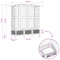 vidaXL Vyvýšený záhon s mriežkou a strechou Hnedá 163 x 40 x 129 cm PP